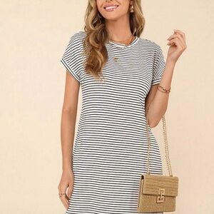 SHEIN Black and White Striped Dress